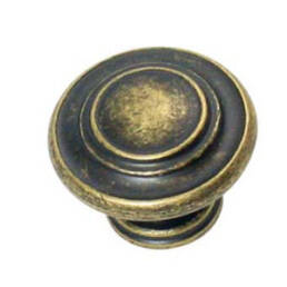 Fluted Knob Antique Brass